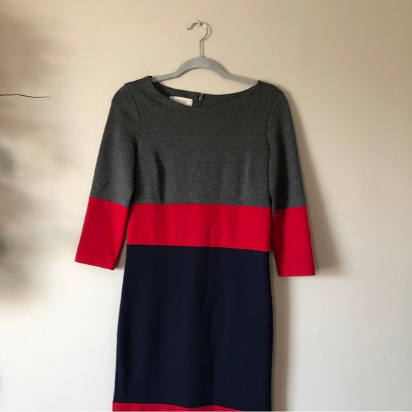 Hobbs London colorblock midi dress 4 - Picture 3 of 10
